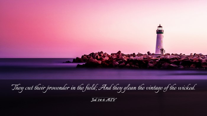 Picture 03 - Job 24:6 ASV Desktop Wallpaper - They cut their provender in the field; And they - Desktop Bible Verse Wallpaper