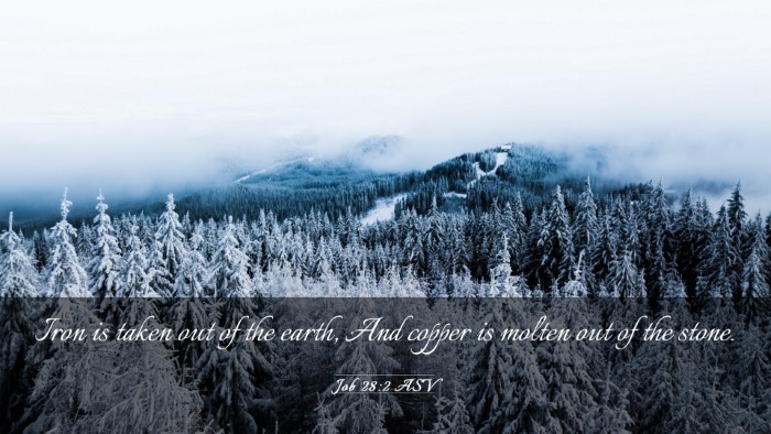 Picture 03 - Job 28:2 ASV Desktop Wallpaper - Iron is taken out of the earth, And copper is - Desktop Bible Verse Wallpaper