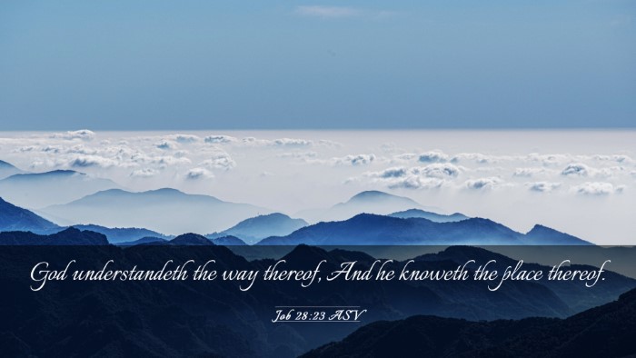 Picture 03 - Job 28:23 ASV Desktop Wallpaper - God understandeth the way thereof, And he knoweth - Desktop Bible Verse Wallpaper