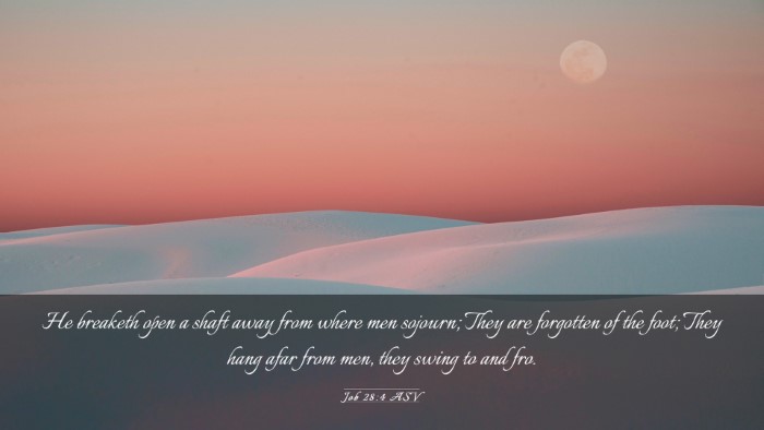 Picture 03 - Job 28:4 ASV Desktop Wallpaper - He breaketh open a shaft away from where men - Desktop Bible Verse Wallpaper