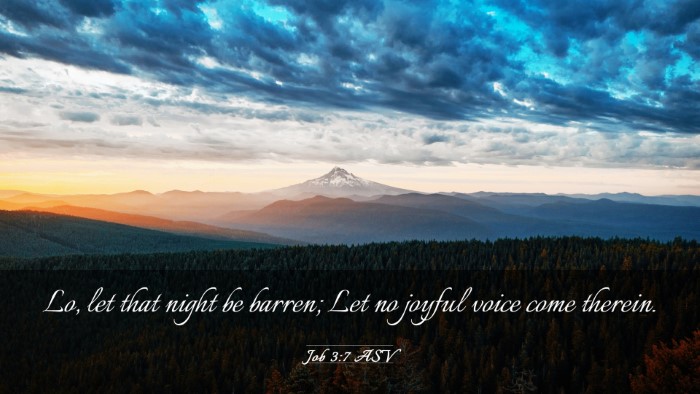 Picture 03 - Job 3:7 ASV Desktop Wallpaper - Lo, let that night be barren; Let no joyful voice - Desktop Bible Verse Wallpaper