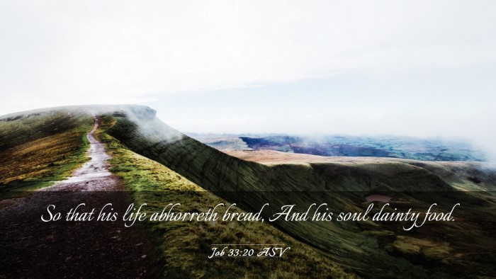 Picture 03 - Job 33:20 ASV Desktop Wallpaper - So that his life abhorreth bread, And his soul - Desktop Bible Verse Wallpaper