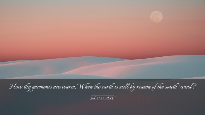 Picture 03 - Job 37:17 ASV Desktop Wallpaper - How thy garments are warm, When the earth is - Desktop Bible Verse Wallpaper