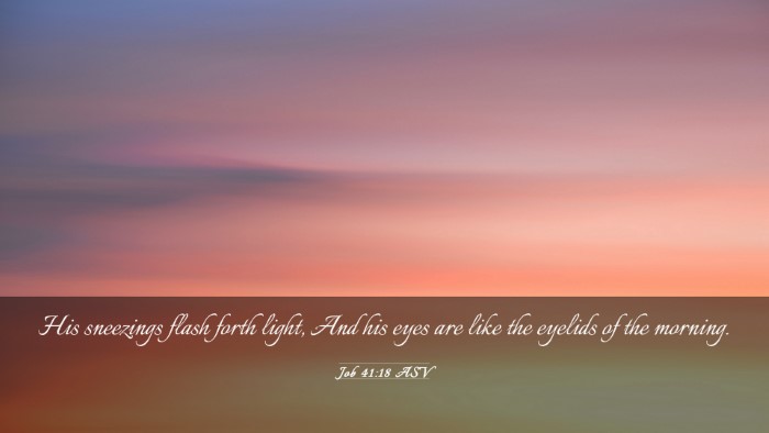 Picture 03 - Job 41:18 ASV Desktop Wallpaper - His sneezings flash forth light, And his eyes are - Desktop Bible Verse Wallpaper