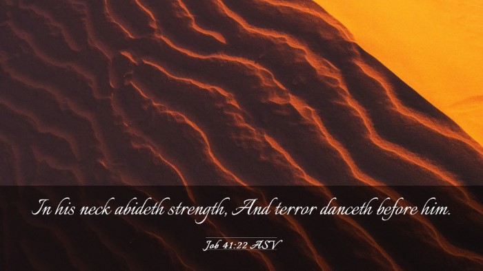 Picture 03 - Job 41:22 ASV Desktop Wallpaper - In his neck abideth strength, And terror danceth - Desktop Bible Verse Wallpaper