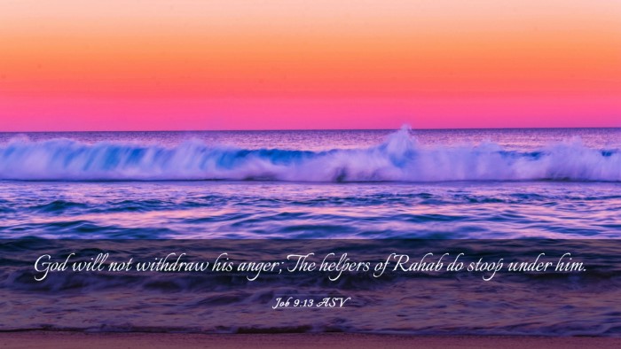 Picture 03 - Job 9:13 ASV Desktop Wallpaper - God will not withdraw his anger; The helpers of - Desktop Bible Verse Wallpaper