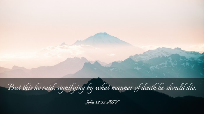 Picture 03 - John 12:33 ASV Desktop Wallpaper - But this he said, signifying by what manner of - Desktop Bible Verse Wallpaper