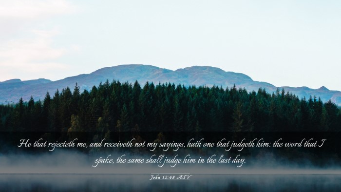 Picture 03 - John 12:48 ASV Desktop Wallpaper - He that rejecteth me, and receiveth not my - Desktop Bible Verse Wallpaper