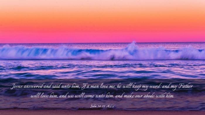 Picture 03 - John 14:23 ASV Desktop Wallpaper - Jesus answered and said unto him, If a man love - Desktop Bible Verse Wallpaper
