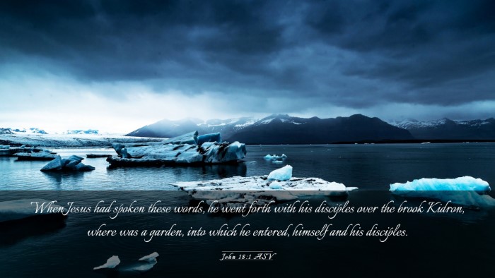 Picture 03 - John 18:1 ASV Desktop Wallpaper - When Jesus had spoken these words, he went forth - Desktop Bible Verse Wallpaper
