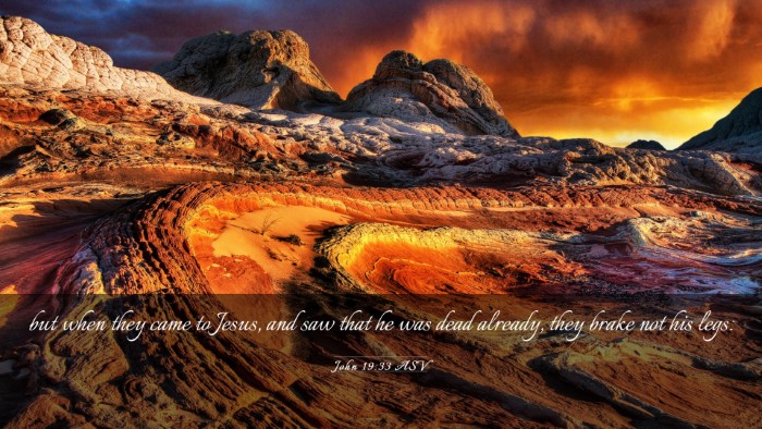 Picture 03 - John 19:33 ASV Desktop Wallpaper - but when they came to Jesus, and saw that he was - Desktop Bible Verse Wallpaper