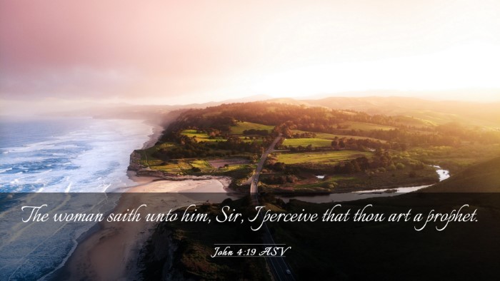 Picture 03 - John 4:19 ASV Desktop Wallpaper - The woman saith unto him, Sir, I perceive that - Desktop Bible Verse Wallpaper