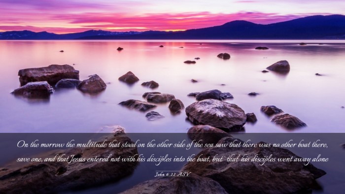 Picture 03 - John 6:22 ASV Desktop Wallpaper - On the morrow the multitude that stood on the - Desktop Bible Verse Wallpaper