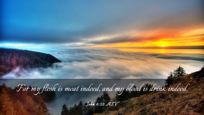 Picture 03 - John 6:55 ASV Desktop Wallpaper - For my flesh is meat indeed, and my blood is - Desktop Bible Verse Wallpaper