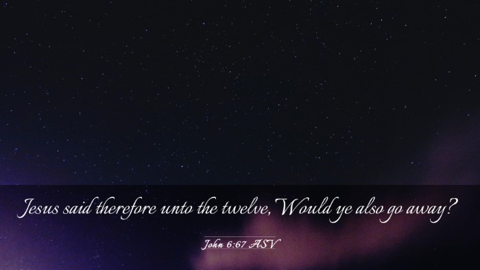 Picture 03 - John 6:67 ASV Desktop Wallpaper - Jesus said therefore unto the twelve, Would ye - Desktop Bible Verse Wallpaper