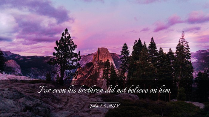 Picture 03 - John 7:5 ASV Desktop Wallpaper - For even his brethren did not believe on - Desktop Bible Verse Wallpaper