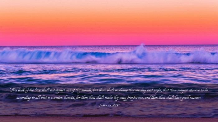 Picture 03 - Joshua 1:8 ASV Desktop Wallpaper - This book of the law shall not depart out of thy - Desktop Bible Verse Wallpaper