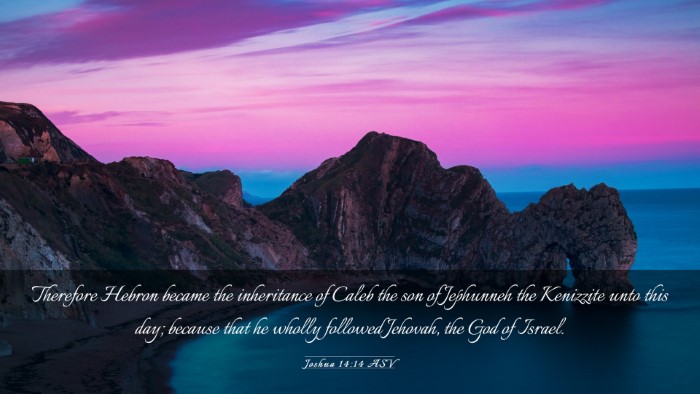 Picture 03 - Joshua 14:14 ASV Desktop Wallpaper - Therefore Hebron became the inheritance of Caleb - Desktop Bible Verse Wallpaper