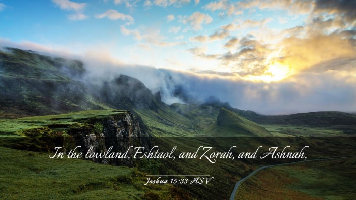 Picture 03 - Joshua 15:33 ASV Desktop Wallpaper - In the lowland, Eshtaol, and Zorah, and - Desktop Bible Verse Wallpaper
