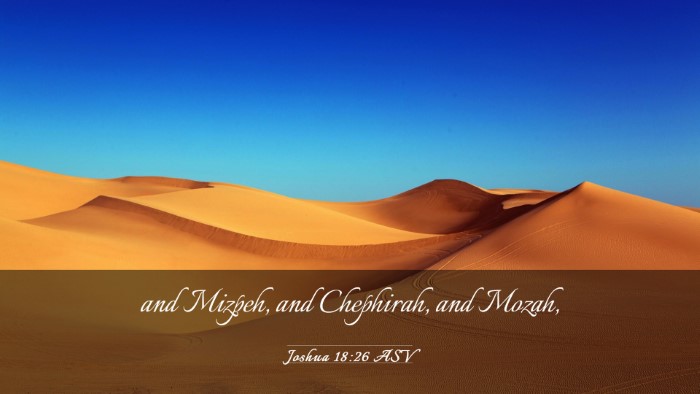 Picture 03 - Joshua 18:26 ASV Desktop Wallpaper - and Mizpeh, and Chephirah, and - Desktop Bible Verse Wallpaper