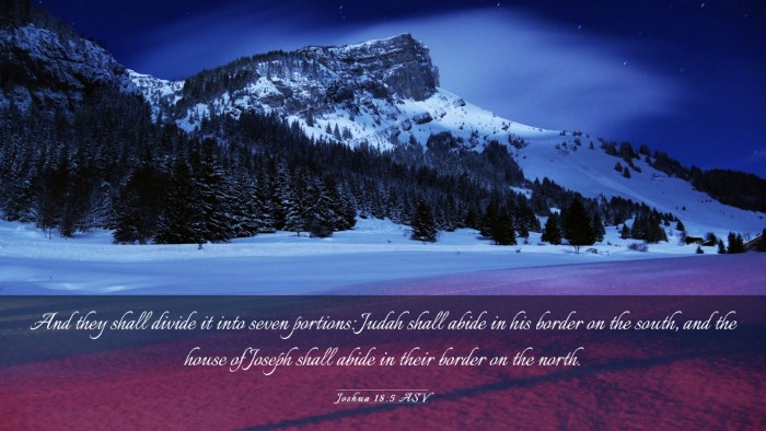 Picture 03 - Joshua 18:5 ASV Desktop Wallpaper - And they shall divide it into seven portions: - Desktop Bible Verse Wallpaper
