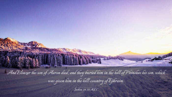 Picture 03 - Joshua 24:33 ASV Desktop Wallpaper - And Eleazar the son of Aaron died; and they - Desktop Bible Verse Wallpaper