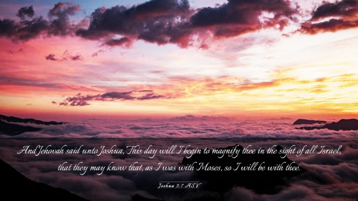 Picture 03 - Joshua 3:7 ASV Desktop Wallpaper - And Jehovah said unto Joshua, This day will I - Desktop Bible Verse Wallpaper
