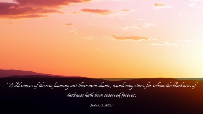 Picture 03 - Jude 1:13 ASV Desktop Wallpaper - Wild waves of the sea, foaming out their own - Desktop Bible Verse Wallpaper