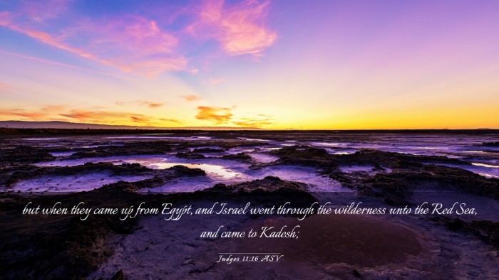 Picture 03 - Judges 11:16 ASV Desktop Wallpaper - but when they came up from Egypt, and Israel went - Desktop Bible Verse Wallpaper