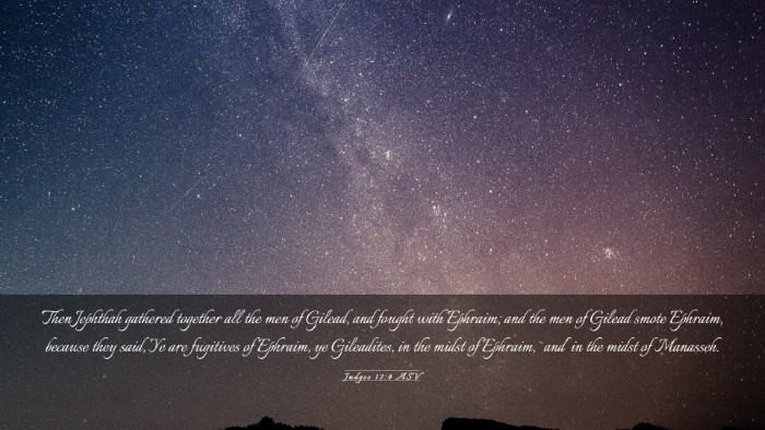 Picture 03 - Judges 12:4 ASV Desktop Wallpaper - Then Jephthah gathered together all the men of - Desktop Bible Verse Wallpaper