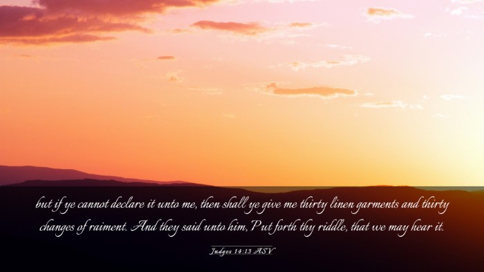 Picture 03 - Judges 14:13 ASV Desktop Wallpaper - but if ye cannot declare it unto me, then shall - Desktop Bible Verse Wallpaper