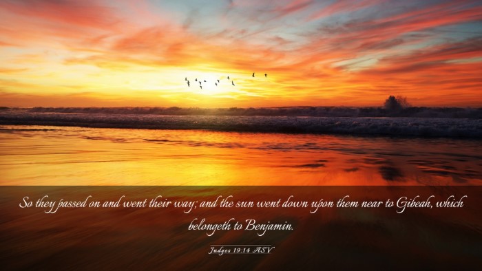 Picture 03 - Judges 19:14 ASV Desktop Wallpaper - So they passed on and went their way; and the sun - Desktop Bible Verse Wallpaper