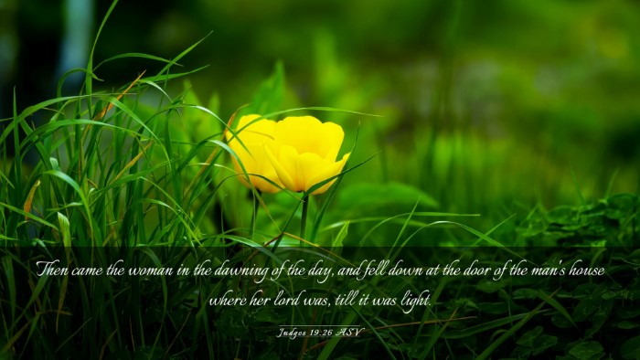 Picture 03 - Judges 19:26 ASV Desktop Wallpaper - Then came the woman in the dawning of the day, - Desktop Bible Verse Wallpaper