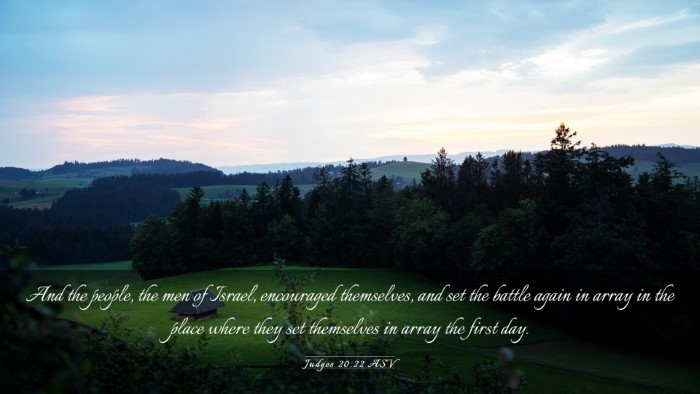 Picture 03 - Judges 20:22 ASV Desktop Wallpaper - And the people, the men of Israel, encouraged - Desktop Bible Verse Wallpaper