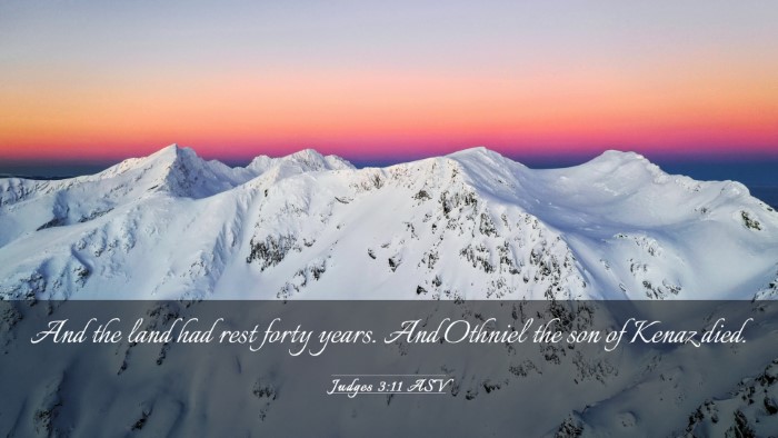 Picture 03 - Judges 3:11 ASV Desktop Wallpaper - And the land had rest forty years. And Othniel - Desktop Bible Verse Wallpaper