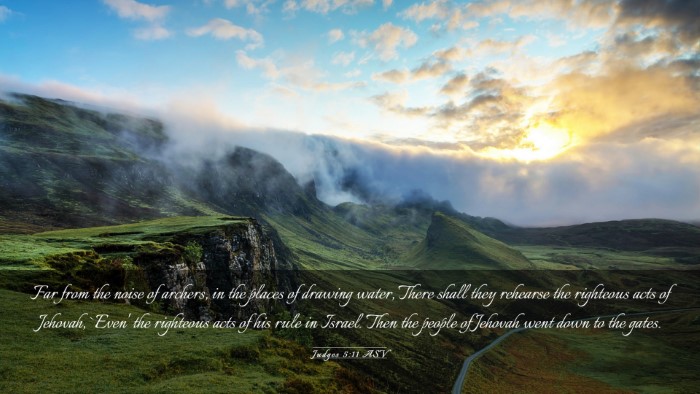 Picture 03 - Judges 5:11 ASV Desktop Wallpaper - Far from the noise of archers, in the places of - Desktop Bible Verse Wallpaper