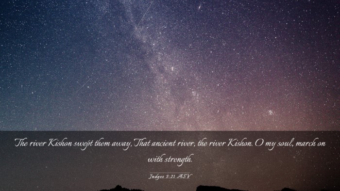 Picture 03 - Judges 5:21 ASV Desktop Wallpaper - The river Kishon swept them away, That ancient - Desktop Bible Verse Wallpaper