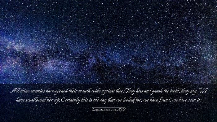 Picture 03 - Lamentations 2:16 ASV Desktop Wallpaper - All thine enemies have opened their mouth wide - Desktop Bible Verse Wallpaper