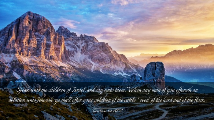 Picture 03 - Leviticus 1:2 ASV Desktop Wallpaper - Speak unto the children of Israel, and say unto - Desktop Bible Verse Wallpaper