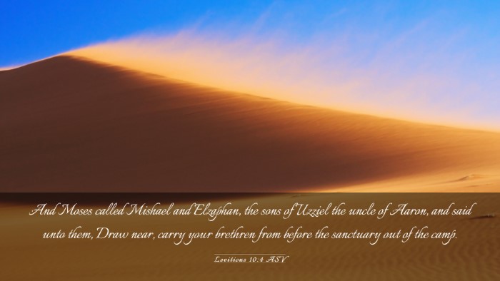 Picture 03 - Leviticus 10:4 ASV Desktop Wallpaper - And Moses called Mishael and Elzaphan, the sons - Desktop Bible Verse Wallpaper
