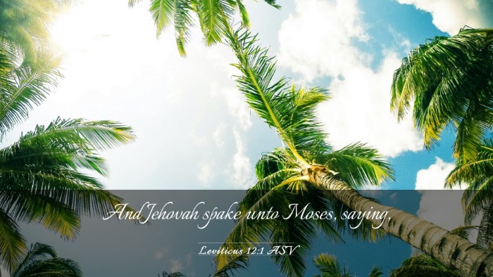 Picture 03 - Leviticus 12:1 ASV Desktop Wallpaper - And Jehovah spake unto Moses, - Desktop Bible Verse Wallpaper