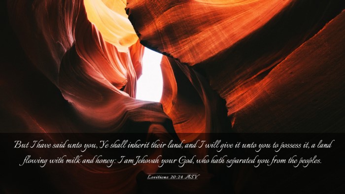 Picture 03 - Leviticus 20:24 ASV Desktop Wallpaper - But I have said unto you, Ye shall inherit their - Desktop Bible Verse Wallpaper