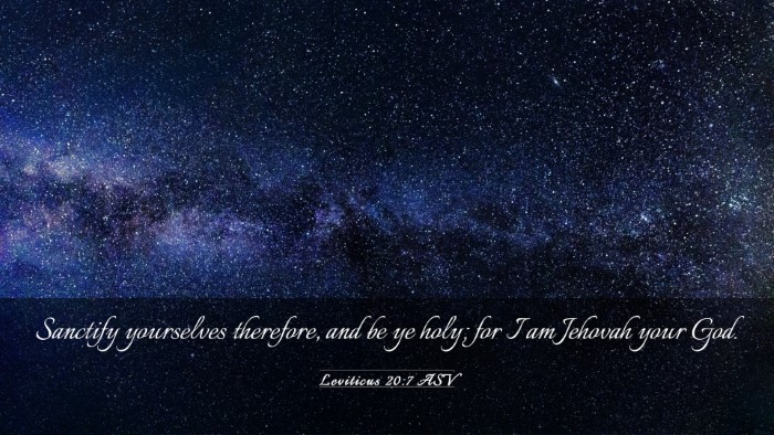 Picture 03 - Leviticus 20:7 ASV Desktop Wallpaper - Sanctify yourselves therefore, and be ye holy; - Desktop Bible Verse Wallpaper