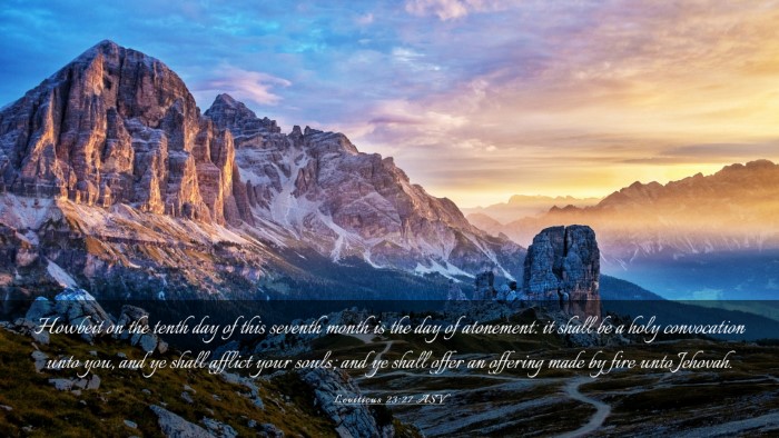 Picture 03 - Leviticus 23:27 ASV Desktop Wallpaper - Howbeit on the tenth day of this seventh month is - Desktop Bible Verse Wallpaper