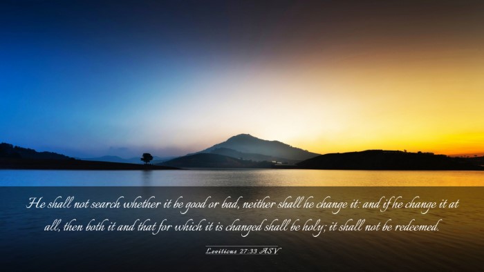 Picture 03 - Leviticus 27:33 ASV Desktop Wallpaper - He shall not search whether it be good or bad, - Desktop Bible Verse Wallpaper