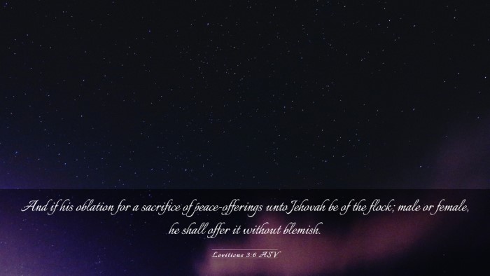 Picture 03 - Leviticus 3:6 ASV Desktop Wallpaper - And if his oblation for a sacrifice of - Desktop Bible Verse Wallpaper