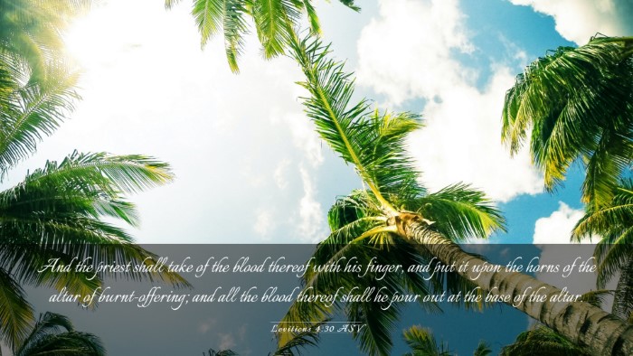 Picture 03 - Leviticus 4:30 ASV Desktop Wallpaper - And the priest shall take of the blood thereof - Desktop Bible Verse Wallpaper