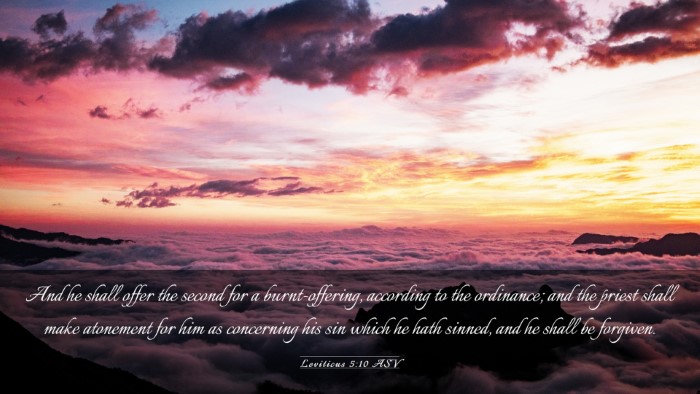 Picture 03 - Leviticus 5:10 ASV Desktop Wallpaper - And he shall offer the second for a - Desktop Bible Verse Wallpaper