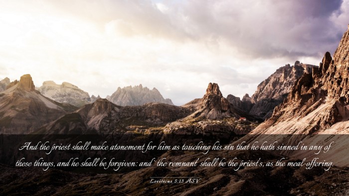 Picture 03 - Leviticus 5:13 ASV Desktop Wallpaper - And the priest shall make atonement for him as - Desktop Bible Verse Wallpaper