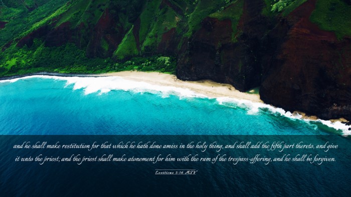 Picture 03 - Leviticus 5:16 ASV Desktop Wallpaper - and he shall make restitution for that which he - Desktop Bible Verse Wallpaper